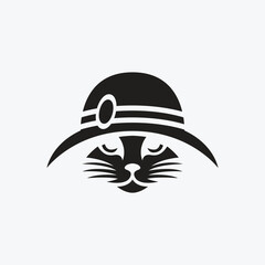 Minimalist cat logo, simple and elegant. Vector illustration