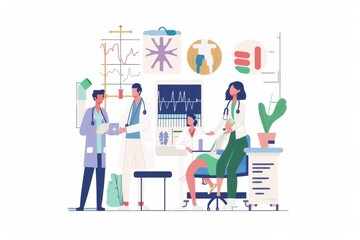 Conceptual medical illustration isolated created with Generative AI