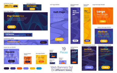 Dynamic lines web banner set