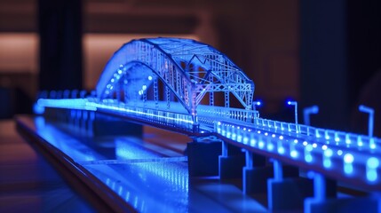 vision of architecture of a 3d model bridge project