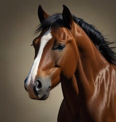 Obraz premium Horse equine headshot quarter horse long mane