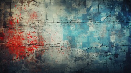 Obraz premium Grunge texture with bright tech overlays