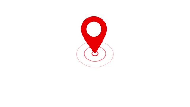 GPS location pointer animated and locator icon. Map pin, Google map location icon. tracking marker with radio waves.