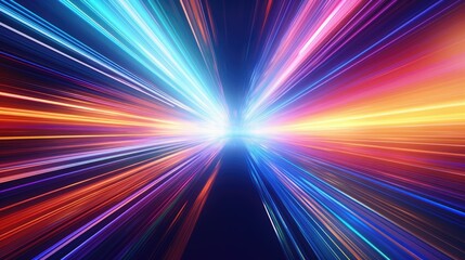 Fototapeta premium Holographic light trails in a vibrant color palette