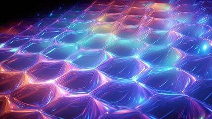 Naklejka premium Holographic mesh with shifting light patterns