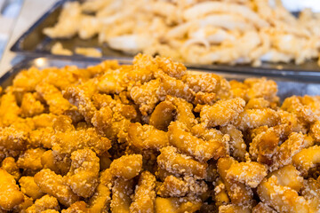 Deep fried meat sell in the street market