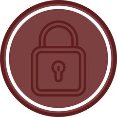 Locked Vector Line Double Circle Maroon