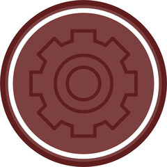 Settings Vector Line Double Circle Maroon