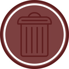 garbage Vector Line Double Circle Maroon