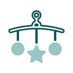 Baby crib hanging toy isolated icon