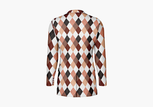 Male Blazer Jacket Suit Mockup - Back View