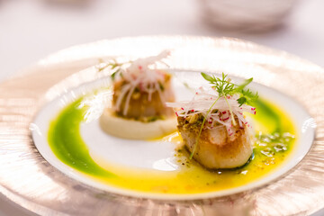 Grill Scallop in the fine dinning restaurant