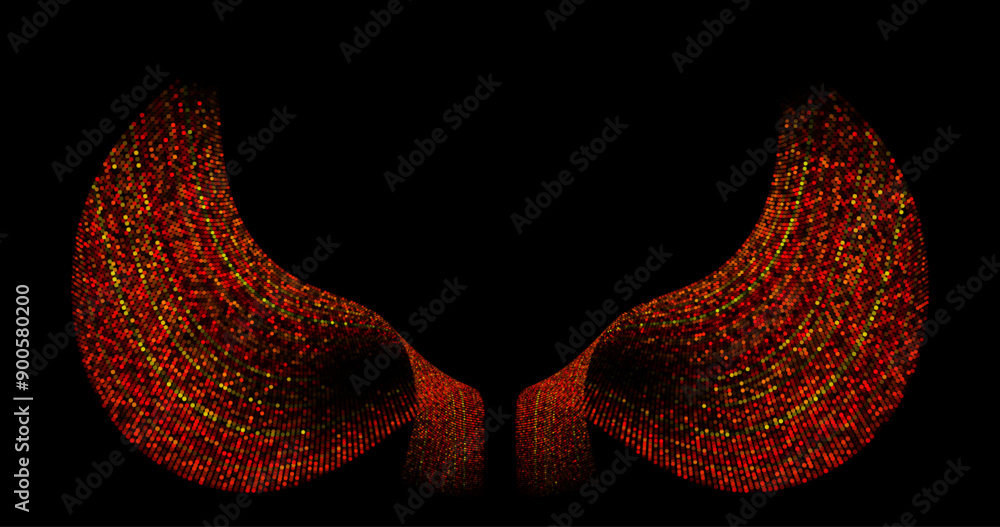 Poster wave pattern vector. 3d glowing abstract digital particles background. technology concept. abstract 