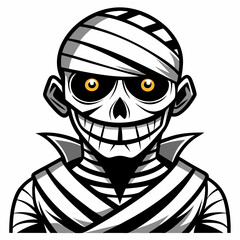 Halloween mummy  silhouette vector illustration
