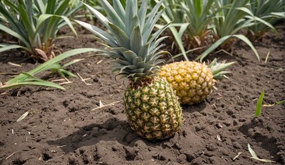 Fototapeta premium Golden Pineapple Oasis Vibrant Harvest Scene