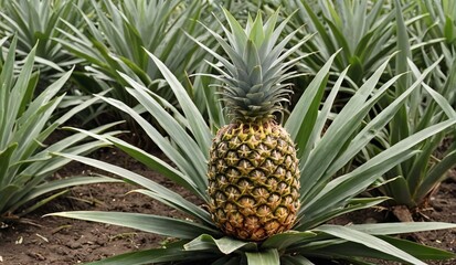 Golden Pineapple Oasis Vibrant Harvest Scene