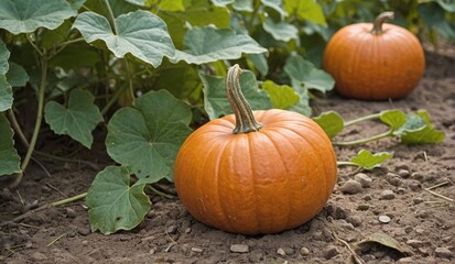 Obraz premium Harvest Time Vibrant Pumpkin Patch Delights