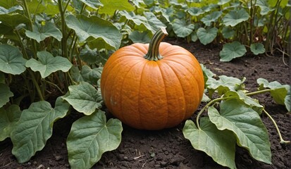 Obraz premium Harvest Time Vibrant Pumpkin Patch Delights