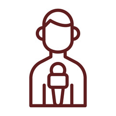 Journalist Vector Line Maroon Design