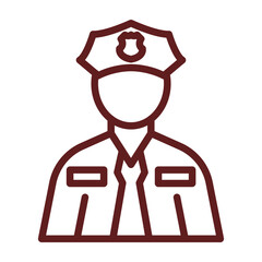 Obraz premium Police Vector Line Maroon Design