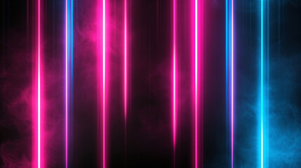 Vertical Neon Light Bars in Dark Background