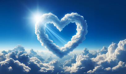 This is a heart-shaped cloud in a blue sky