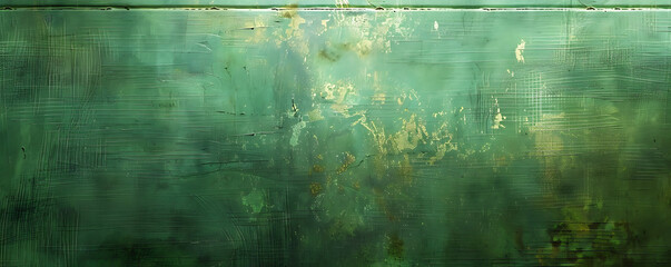 Naklejka premium Wide textured plate or plaque with a brushed green metal surface, providing a fresh and unique look.