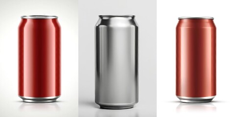 blank soda can with white background isolated