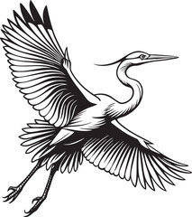 great blue heron common bird silhouette vector art illustration with a natural background