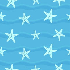 seamless seamless sea star, starfish pattern and background vector illustration
