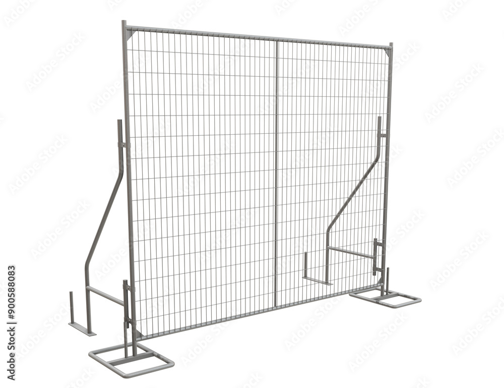 Aufkleber 3d render presents a reliable and durable chain link fence panel designed for temporary site protect