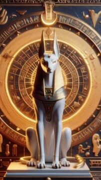 egyptian white gilt anubis