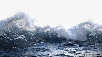 Naklejka premium Sea surge white isolated background