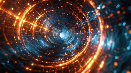 Fototapeta premium A mesmerizing digital abstract tunnel background with convergence and innovation