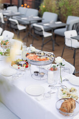 Festive Table with Seafood and Lemon
Banquet Platter with Oysters and Prawns