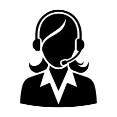 operator woman icon flat design