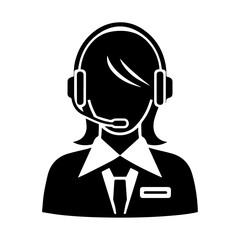operator woman icon flat design