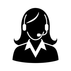 operator woman icon flat design