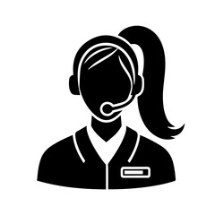 operator woman icon flat design