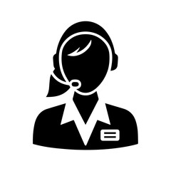 operator woman icon flat design