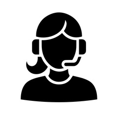 operator woman icon flat design