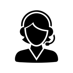 operator woman icon flat design