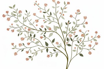 A delicate floral arrangement with green leaves and orange blossoms.