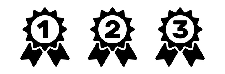 1st 2nd 3rd place awards, flat solid vector set