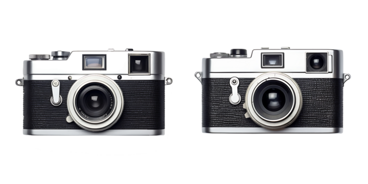 Old camera isolated on white