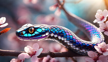 Obraz premium Stained Glass Snake