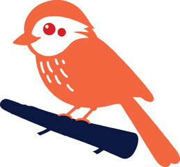 Cute jay bird vector art sitting on a brunch vector illustration