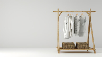 Clothes rack, wallpaper, a convenience item for beautiful clothes.