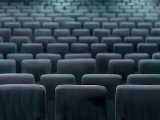 Fototapeta premium A captivating view of empty theater seats, creating an atmosphere of anticipation and intrigue for future performances.