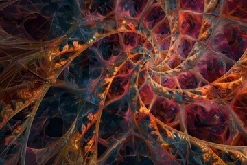 Intricate Fractal Pattern With Swirling Colors.